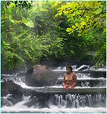 Tabac�n Hot Springs, natural river flow